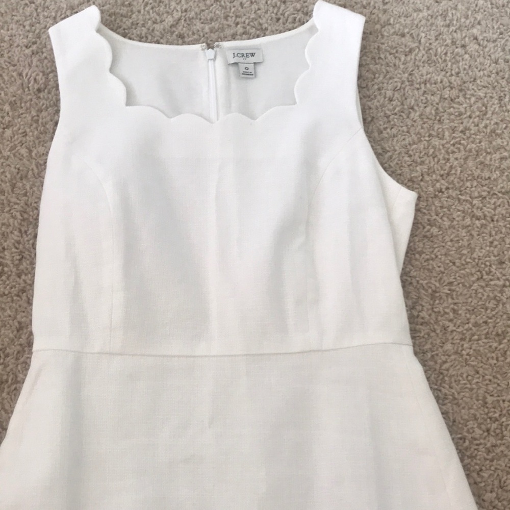 NWOT White scalloped cotton dress Jcrew